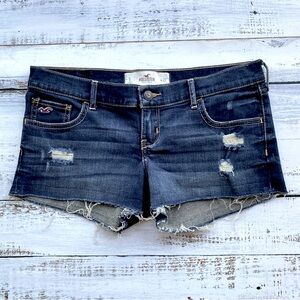 Hollister Denim Cut Off Jean Booty Shorts Blue Abercrombie Finch Womens Sz 5, 27